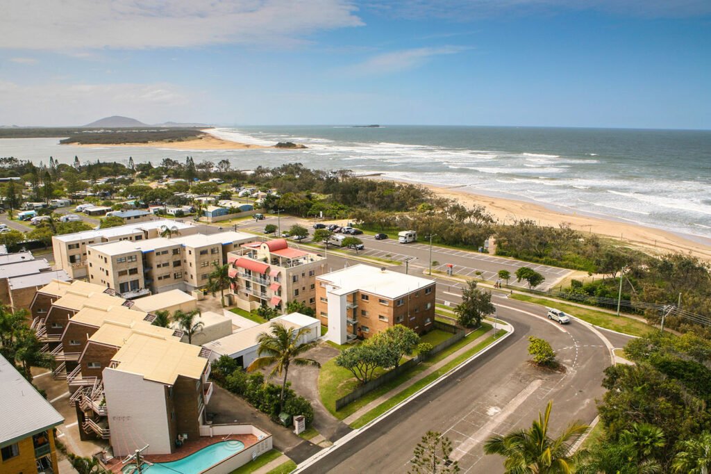 Maroochydore skyline during the day from Cotton Tree in Sunshine Coast, Australia